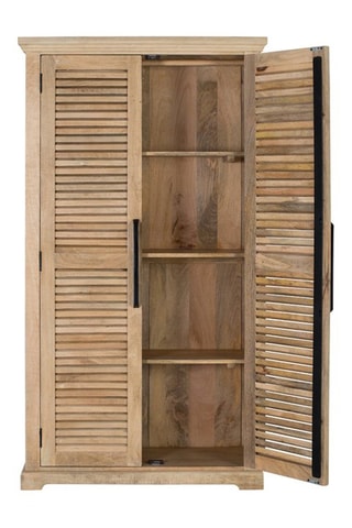 Armoire 2 portes en bois de manguier -  Naturel - 185 x 105 x 46 cm