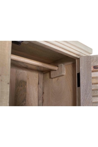 Armoire 2 portes en bois de manguier -  Naturel - 185 x 105 x 46 cm