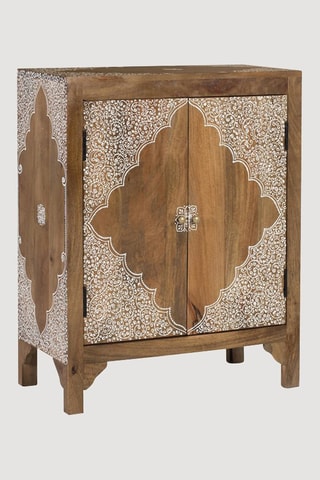 Buffet 2 portes en manguier massif - 69 x 85 x 40 cm