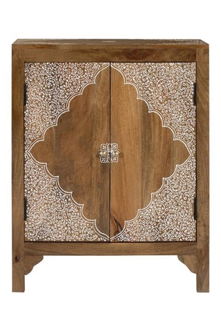 Buffet 2 portes en manguier massif - 69 x 85 x 40 cm