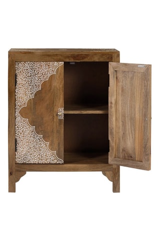 Buffet 2 portes en manguier massif - 69 x 85 x 40 cm
