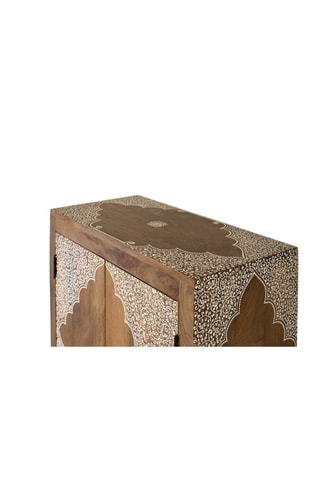 Buffet 2 portes en manguier massif - 69 x 85 x 40 cm