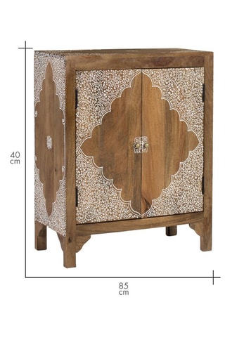 Buffet 2 portes en manguier massif - 69 x 85 x 40 cm