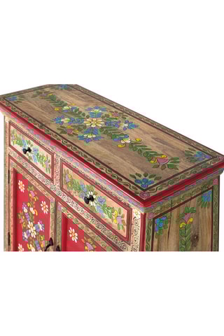 Buffet 2 portes - Marron - En bois de manguier - 90 x 90 x 38 cm