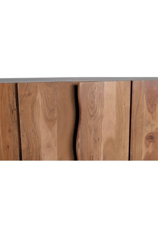 Buffet 6 portes - Naturel - Structure en bois d'acacia - 220 x 74 x 45 cm