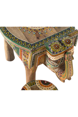 2 tables d'appoint - Naturel - En bois de manguier - 35 x 48 x 35 cm et 18 x 19 x 27 cm