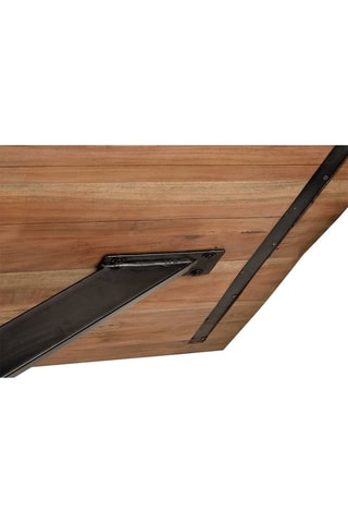 Table à manger - Naturel et noir - Plateau en acacia - 200 x 76 x 100 cm