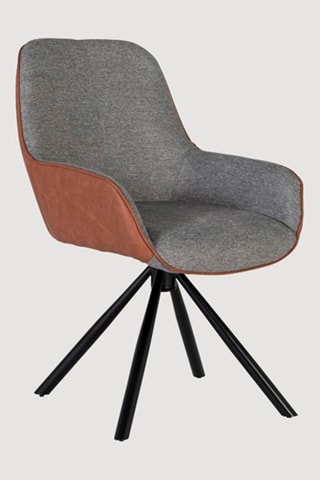 2 chaises pivotantes - Gris chiné et marron