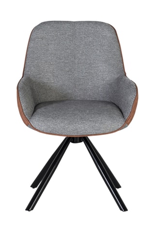 2 chaises pivotantes - Gris chiné et marron