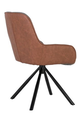 2 chaises pivotantes - Gris chiné et marron