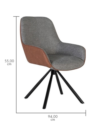 2 chaises pivotantes - Gris chiné et marron