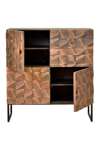 Buffet 3 portes - Naturel et noir