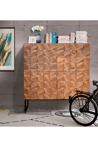 Buffet 3 portes - Naturel et noir