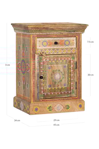 Table de chevet - Marron - En bois de manguier - 60 x 45 x 34 cm