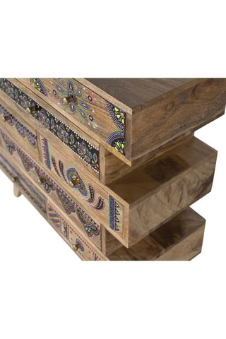 Commode 8 tiroirs - Marron - En bois de manguier - 66 x 65 x 25 cm