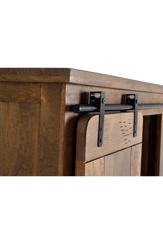 Meuble de rangement 1 porte - Naturel et noir - En acacia - 90 x 150 x 45 cm