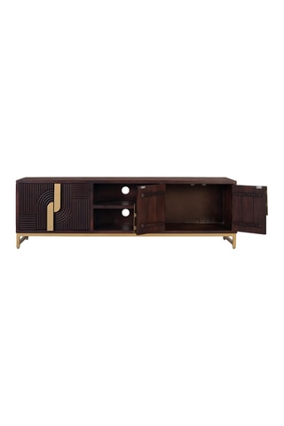 Meuble TV 2 portes en manguier - 57 x 180 x 42 cm