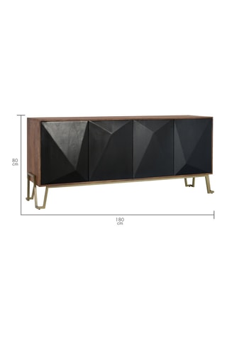 Buffet 4 portes en manguier - 80 x 180 x 46 cm