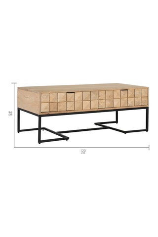 Table basse en manguier - 46 x 120 x 60 cm