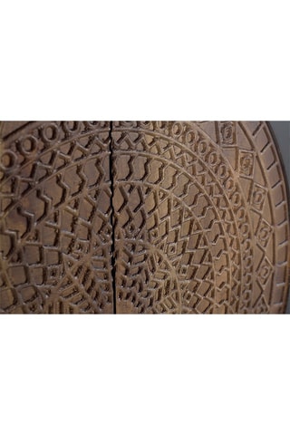 Buffet 4 portes - Noir et naturel - Structure en bois de manguier - 173 x 77 x 45 cm