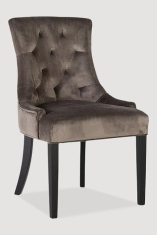 2 chaises - Gris et naturel - Structure en hévéa massif - Toucher velours