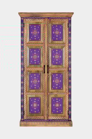 Armoire 2 portes - Naturel et violet