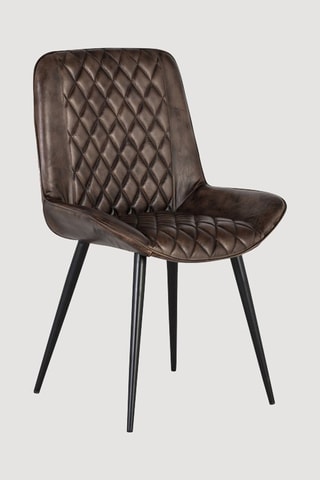 Chaise - Marron foncé - Revêtement en cuir