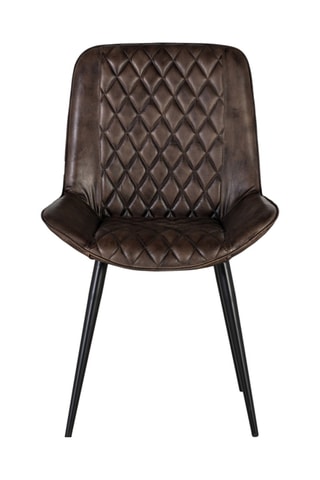 Chaise - Marron foncé - Revêtement en cuir