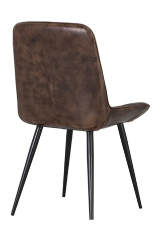 Chaise - Marron foncé - Revêtement en cuir