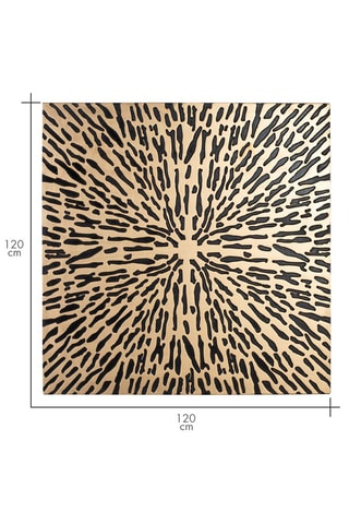Panneau décoratif - Doré et noir - 120 x 120 x 3 cm