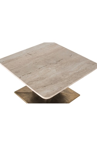 Table basse - Gris et bronze - Plateau en marbre - 90 x 41 x 90 cm