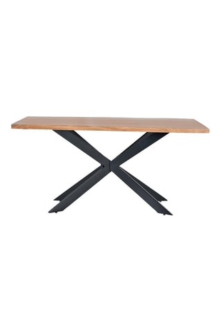 Table à manger - Naturel et noir - Plateau en acacia - 200 x 100 x 78 cm