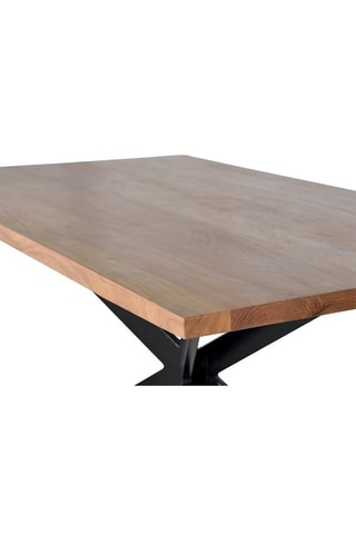 Table à manger - Naturel et noir - Plateau en acacia - 200 x 100 x 78 cm