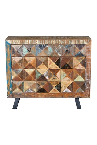 Buffet 2 portes - Naturel et noir