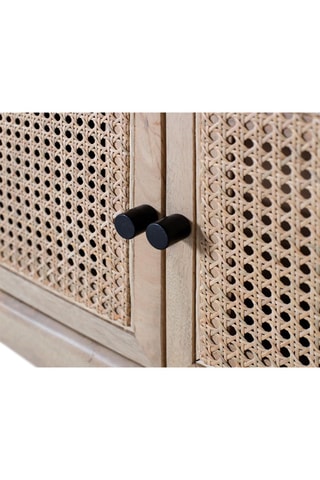 Meuble TV 4 portes en manguier et treillis en bois - 180 x 58 x 43 cm