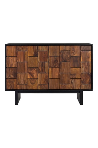 Buffet 2 portes en manguier et bois de sheesam - 108 x 75 x 40 cm