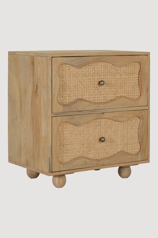 Table de chevet 2 tiroirs en manguier - 60 x 65 x 40 cm