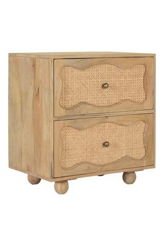 Table de chevet 2 tiroirs en manguier - 60 x 65 x 40 cm