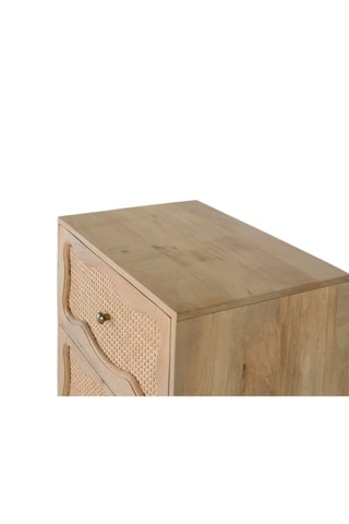 Table de chevet 2 tiroirs en manguier - 60 x 65 x 40 cm