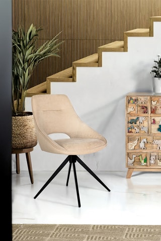 2 chaises pivotantes - Beige et noir