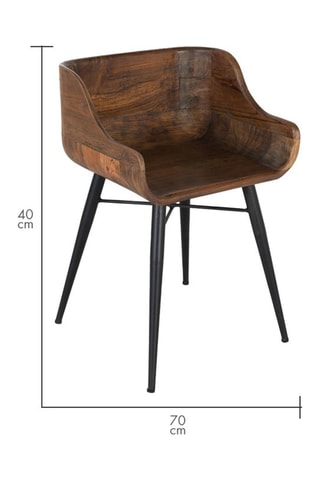 Tabouret de bar en teck - 45 x 70 x 40 cm