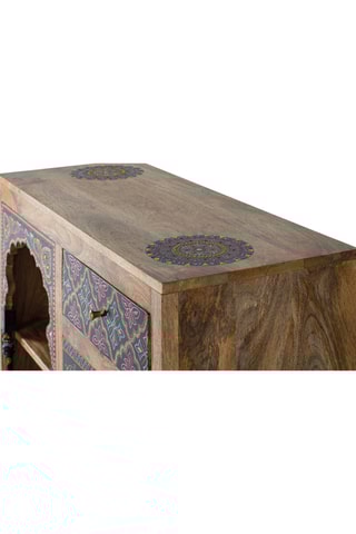 Console 4 tiroirs en bois de manguier - Naturel et multicolore - 79 x 88 x 35 cm