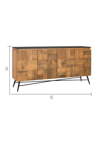 Buffet 4 portes en manguier - 170 x 85 x 40 cm