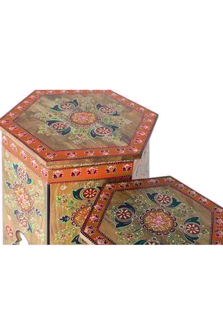 2 tabourets en manguier - 37 x 42 x 42 / 48 x 50 x 48 cm