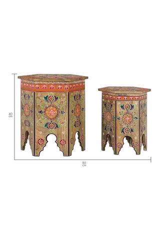 2 tabourets en manguier - 37 x 42 x 42 / 48 x 50 x 48 cm