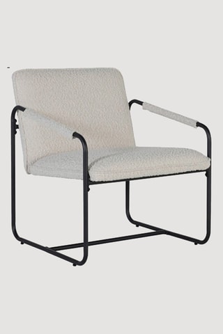 Fauteuil - Beige et noir - En tissu