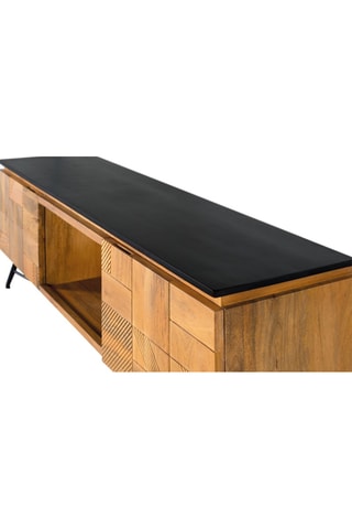 Meuble TV 2 portes en manguier - 150 x 55 x 40 cm