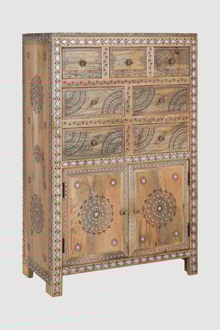 Commode 2 portes en manguier - 122 x 80 x 40 cm