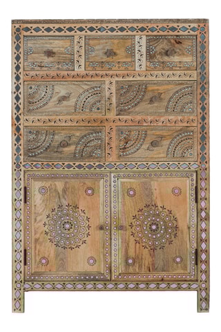 Commode 2 portes en manguier - 122 x 80 x 40 cm