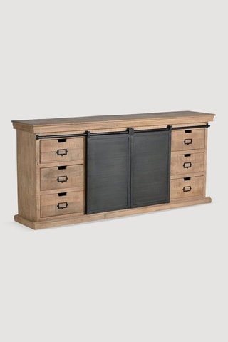 Buffet 2 portes - Naturel et noir